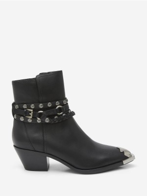 Botki ASH Folk Damskie Czarne | 791284JDV