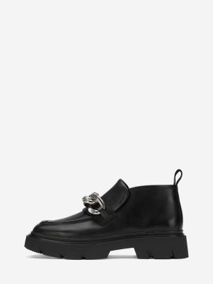 Buty Płaskie ASH Universe Chain Damskie Czarne Srebrne | 948102IMF