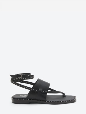 Sandały Płaskie ASH Medusa Studs Damskie Czarne | 873190WFL