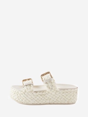 Sandały Płaskie ASH Ziggy Damskie Talc | 785213TDX