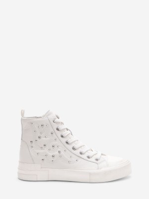 Trampki Wysokie ASH Gaudi Damskie Białe | 721845GNA