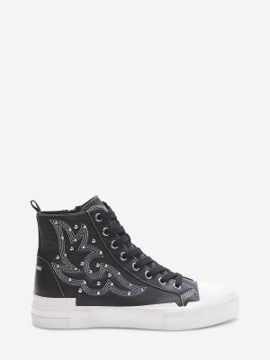 Trampki Wysokie ASH Gaudi Damskie Czarne | 428956JQU